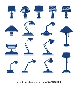 Vector lamp icons set. Vector icon.