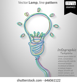 Vector Lamp, line modern design Idea and Concept - illustration Business -  Infographic template.