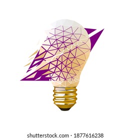 Vector lamp in low poly styl