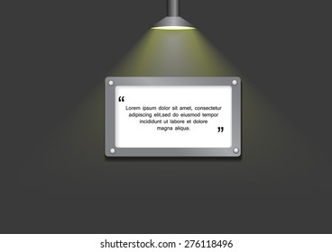 Vector : Lamp near a space board for text