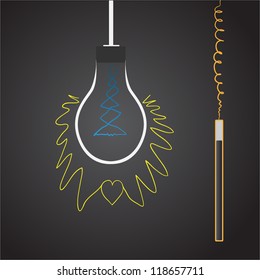 vector lamp on the dark background