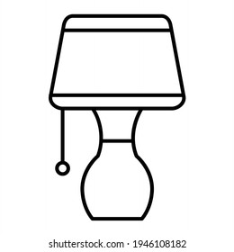 Diseño del icono de contorno de la lámpara de vector
