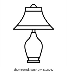 Diseño del icono de contorno de la lámpara de vector
