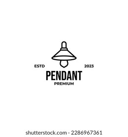 Vector lamp pendant logo design concept illustration idea