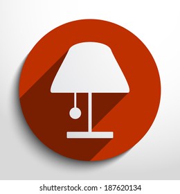 Vector lamp web flat icon in circle