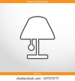 Vector lamp web flat icon in circle