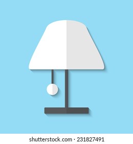Vector lamp web flat icon. Eps 10 illustration.