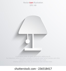 Vector lamp web flat icon. Eps 10 illustration.