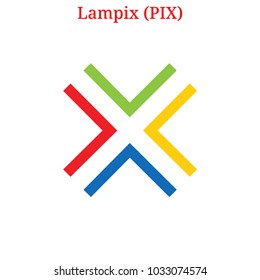 Vector Lampix (PIX) digital cryptocurrency logo. Lampix (PIX) icon. Vector illustration isolated on white background.