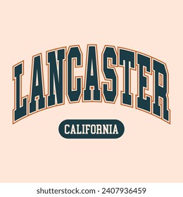 Vector Lancaster text typography design for tshirt hoodie baseball cap jacket and other uses vector