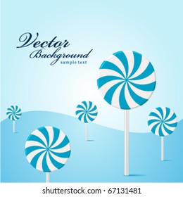 Vector land lollipop as tree background