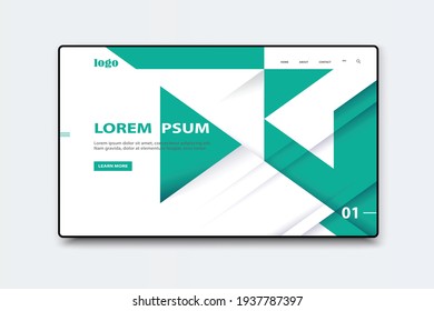 Vector landing page. Asbtract background website Geometric objects. Template for websites. Modern vector design
