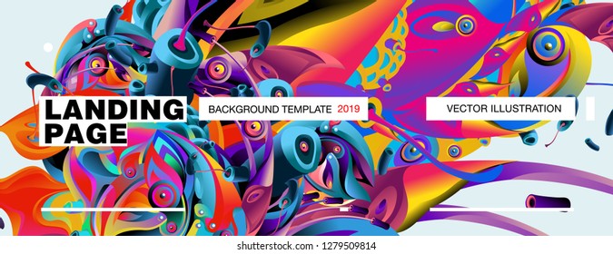 Vector Landing Page Background Template Colorful Stock Vector (Royalty