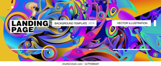 Vector Landing Page Background Template Colorful Stock Vector (Royalty