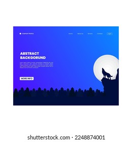 vector landing page template with blue and purple abstract background