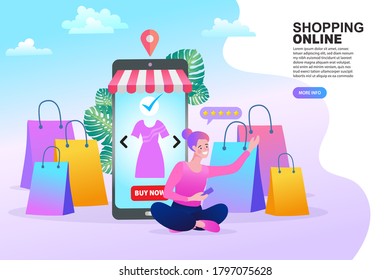 vector landing page template of where to buy concept modern flat design concept of web page design.