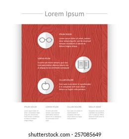 Vector landing page with wooden backdrop template, design elements, EPS 8