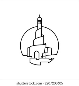 punto de referencia vectorial de la ciudad de doha con estilo de línea para ilustración. uso para logotipo e ilustración