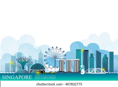 vector landmark of singapore