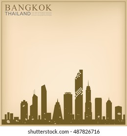 Vector Landmark of Thailand Background solute, Bangkok city Landmark Mahanakorn tower.