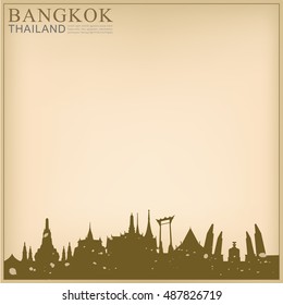 Vector Landmark of Thailand Background solute, old Bangkok city Landmark.