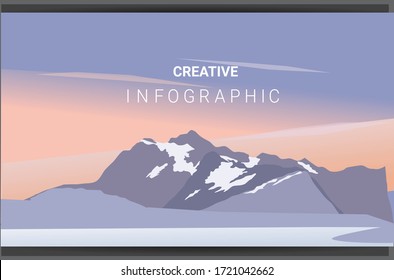 Vector landscape background in a flat style. Natural wallpapers are a minimalist, polygonal concept.