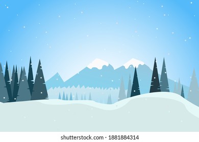 Vektorlandschaft Große Bergwinterferien.