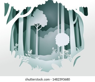 Forest Paper Cut Stock Vectors Images Vector Art Shutterstock