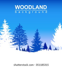 Vector landscape. Eco banner. Winter.