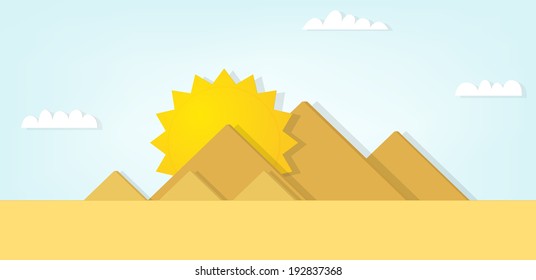vector landscape with the Egyptian pyramids