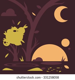 Vector landscape flat illustration