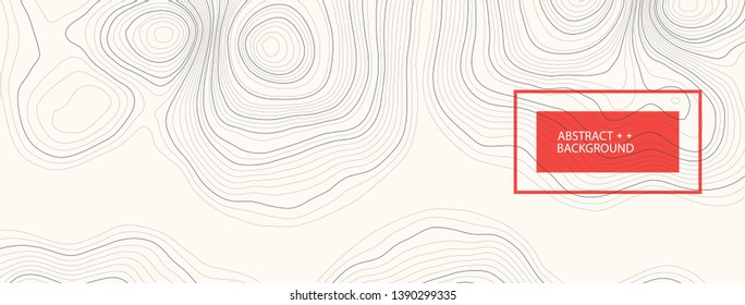 Vector Landscape Geodesy Topography Map Background. Line Texture Pattern.