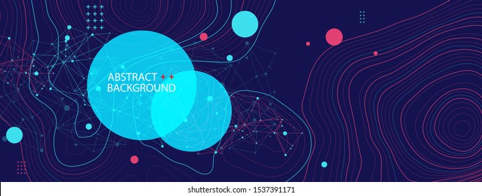 Vector Landscape Geodesy Topography Map Background. Line Texture Pattern.