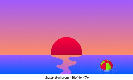 Vector landscape in grain brush style