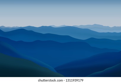 Vector landscape with huge mountains