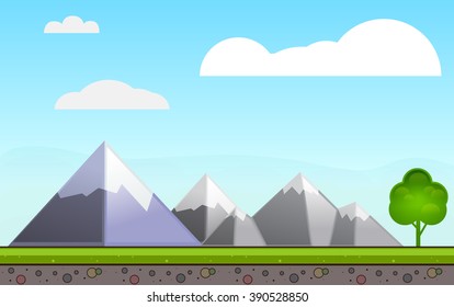 Vector Landscape Illustration Stock Vector (Royalty Free) 390528850 ...