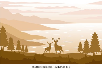 El paisaje vectorial minimalista