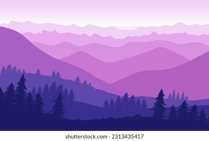 Vector landscape minimalist modern simple aesthetic, natural feel