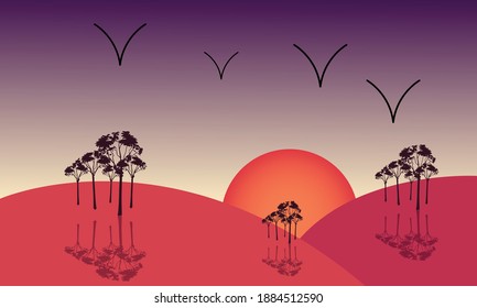paisaje vectorial en un estilo minimalista 