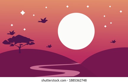  vector Landscape in a minimalist style