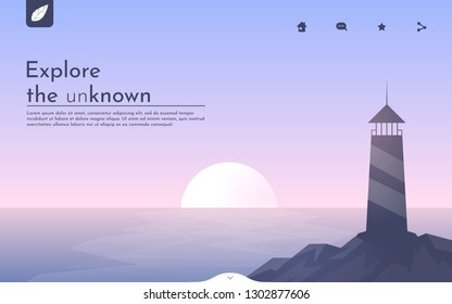 Vector landscape in a minimalist style. Web page template