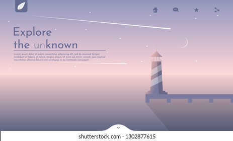 Vector landscape in a minimalist style. Web page template