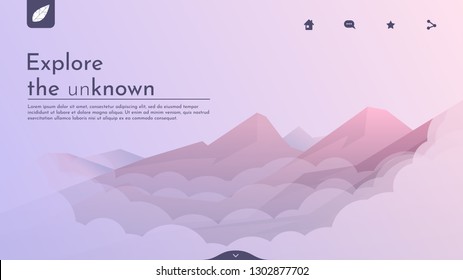 Vector landscape in a minimalist style. Web page template