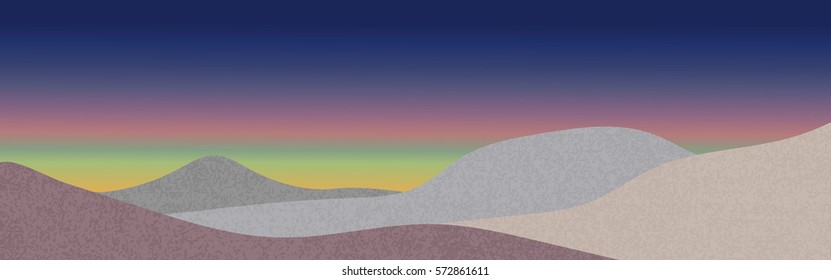 vector landscape; minimalistic background with Northern Lights