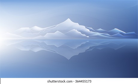 vector landscape, mountain panorama