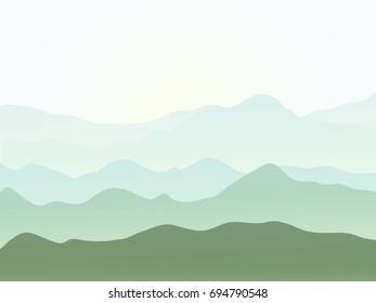 Vector landscape with mountains.