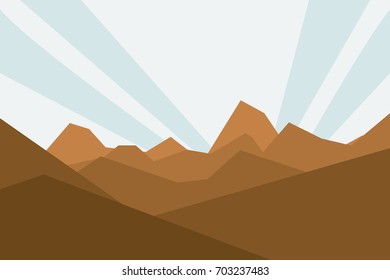 Vector landscape with mountains