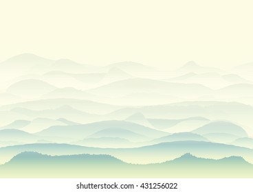 Vector landscape with mountains, background or wallpaper design