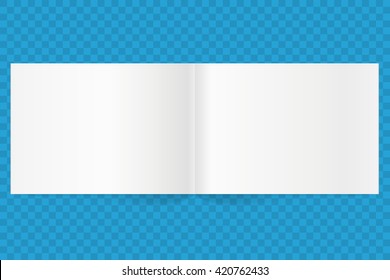 Vector landscape orientation empty A4 white paper with shadow