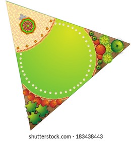 Plan de paisaje vectorial con símbolos de árbol